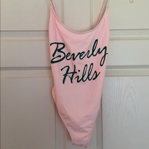 Pink One Piece Bathing Suit